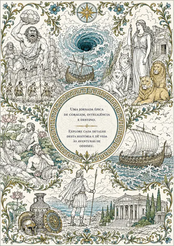 Quarta capa do livro ODISSEIA para colorir